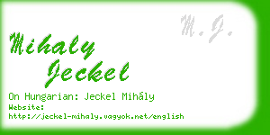mihaly jeckel business card